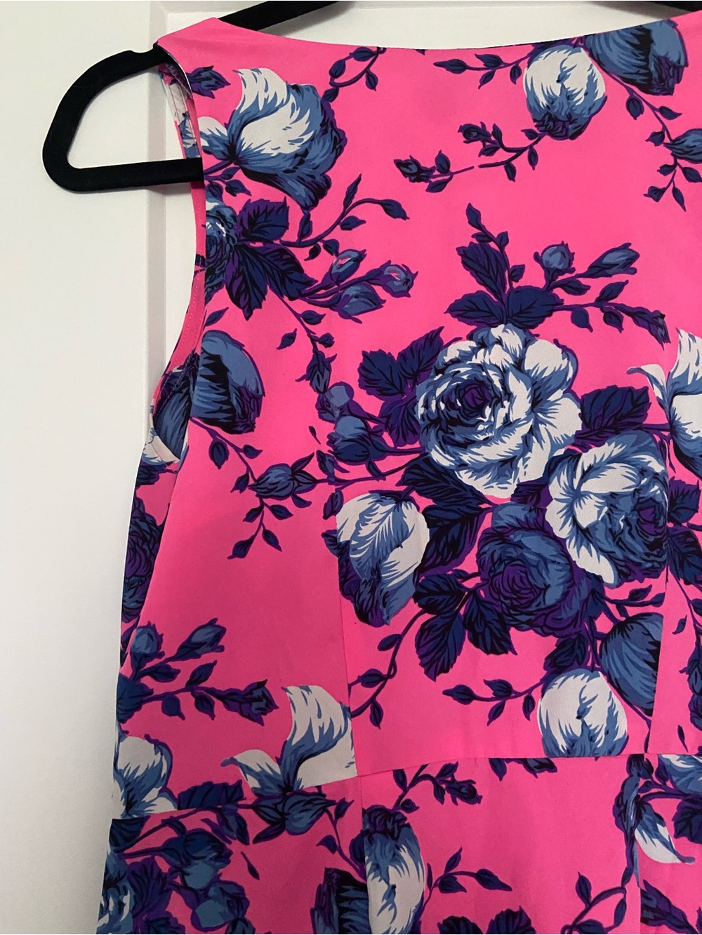 Dex Hot Pink and Blue Floral Summer Sleeveless Dress - Picture 11 of 15
